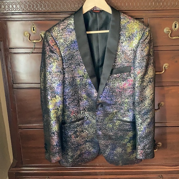 Linea Uomo Metallic Colorful Tuxedo Jacket - Picture 2 of 15